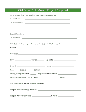 Girl Scout Gold Award Project Proposal