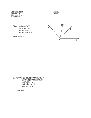 Geometry Worksheet