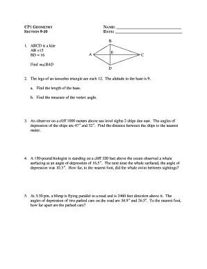 Geometry Homework Assignment
