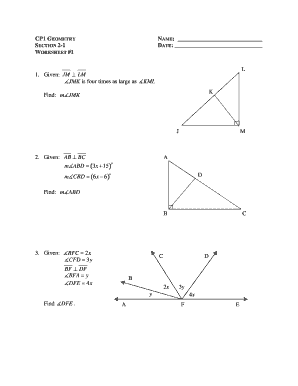 Geometry Worksheet