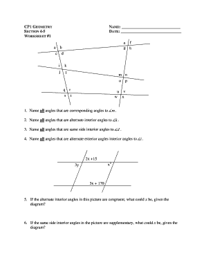 Geometry Worksheet