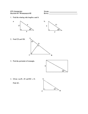 Geometry Worksheet
