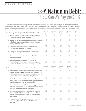 National Issues Forums Debt Questionnaire