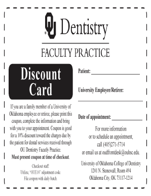 University of Oklahoma Dental Discount Coupon
