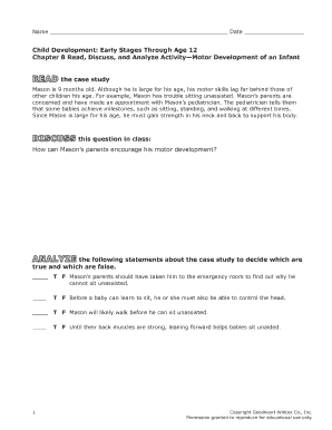 Child Development Motor Skills Analysis Activity