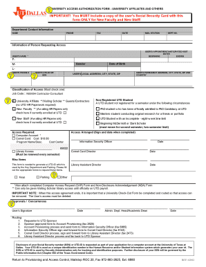 University Access Authorization Form