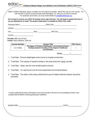 EDAC CEU Form