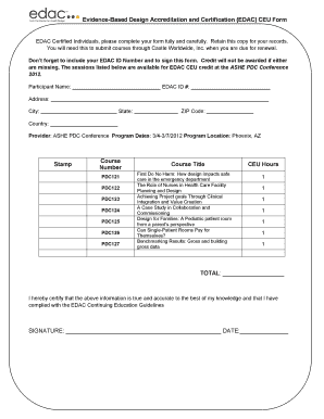 EDAC CEU Form