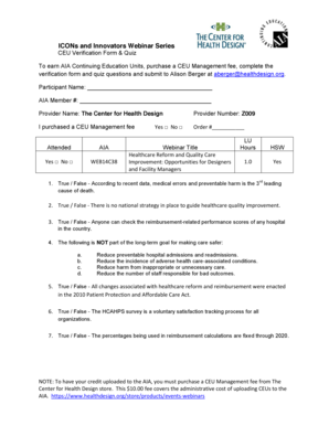 AIA Continuing Education Units Verification Form