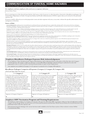 Funeral Home Hazard Communication Notice