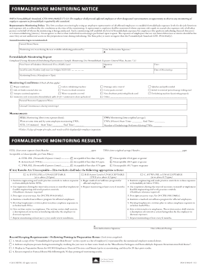 Formaldehyde Monitoring Notice