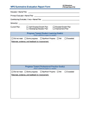 NPS Summative Evaluation Report Form
