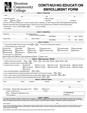 Continuing Education Enrollment Form