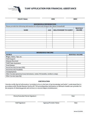 TANF Application for Financial Assistance