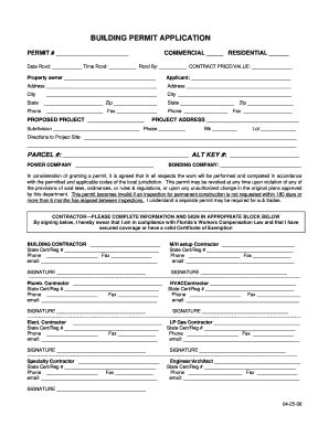 Florida Building Permit Application