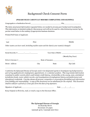 Background Check Consent Form