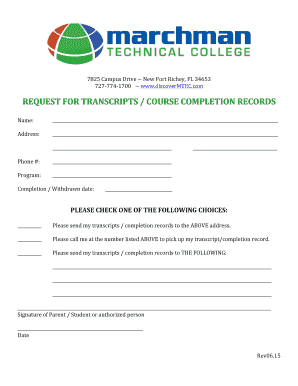 Request for Transcripts Form