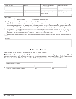 Connecticut CERT-138 Tax Exemption Certificate