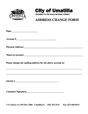 Umatilla Address Change Form