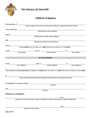 Affidavit of Baptism