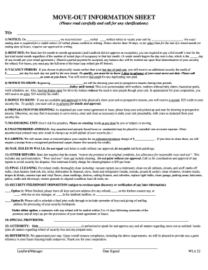 Move-Out Information Sheet