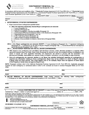 California Contingency Removal Form