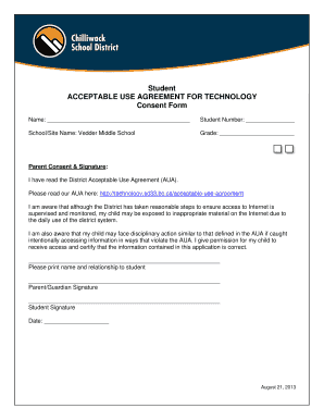 Student Acceptable Use Agreement for Technology