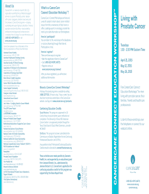 CancerCare Connect Education Workshop Registration Form