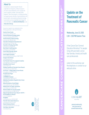 CancerCare Connect Education Workshop Registration Form