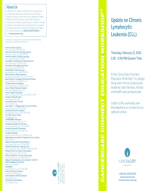 CancerCare Connect Education Workshop Registration Form