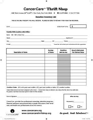 CancerCare Donation Receipt