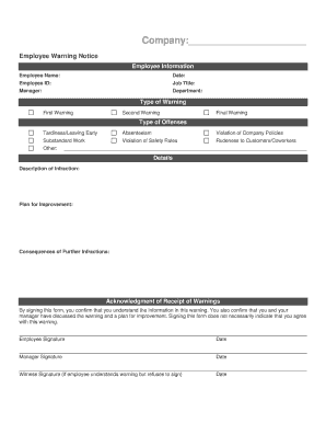 Employee Warning Notice