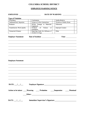 Employee Warning Notice