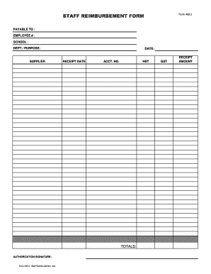 Staff Reimbursement Form