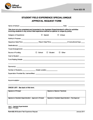 STUDENT FIELD EXPERIENCE SPECIALUNIQUE APPROVAL REQUEST FORM - sd33 bc