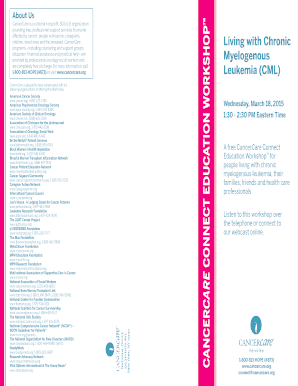 CancerCare Connect Education Workshop Registration Form