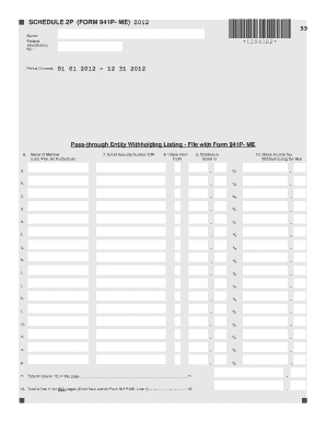 Maine Pass-Through Entity Withholding Listing Form 941P-ME