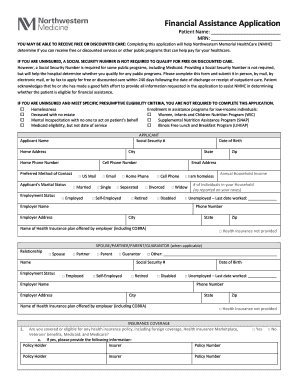 Financial Assistance Application