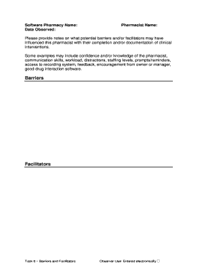 Pharmacy Clinical Intervention Feedback Form