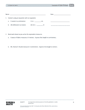 Lesson 6 exit ticket - 4 Exit Ticket 5 - Great Minds