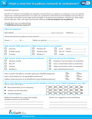 Formulier voor WiFi-netwerkfeedback