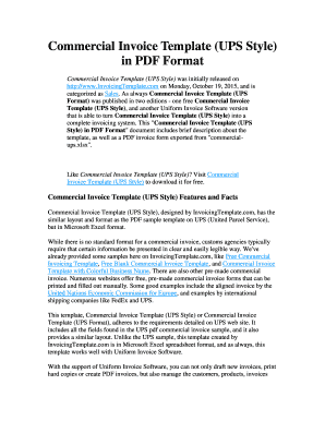 Deposit invoice template excel - Commercial Invoice Template UPS Style in PDF