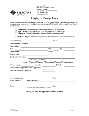 Employee Change Form