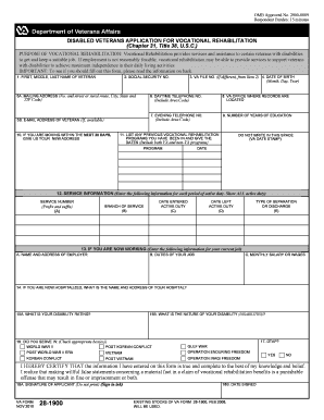 Disabled Veterans Application for Vocational Rehabilitation