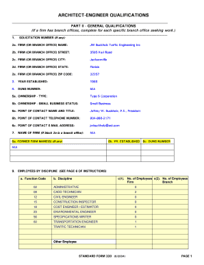 Architect-Engineer Qualifications Form