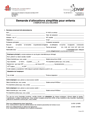 Demande d’allocations simplifiée pour enfants