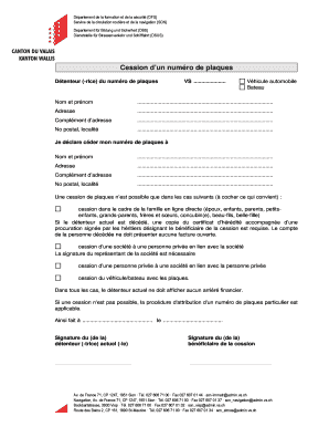 Swiss License Plate Transfer Form