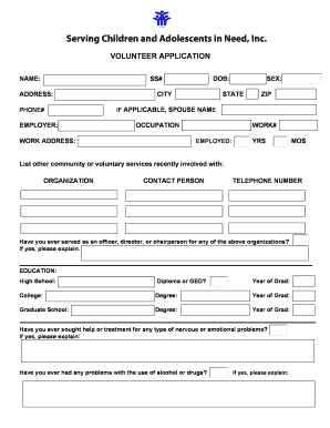 Volunteer Application