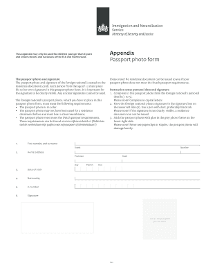 Dutch Passport Photo Form