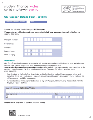 UK Passport Details Form
